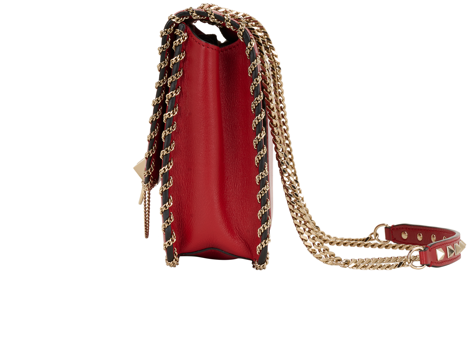 Small Demilune Shoulder Bag, &pound;375, Handbags, Red, Leather, Bottom view